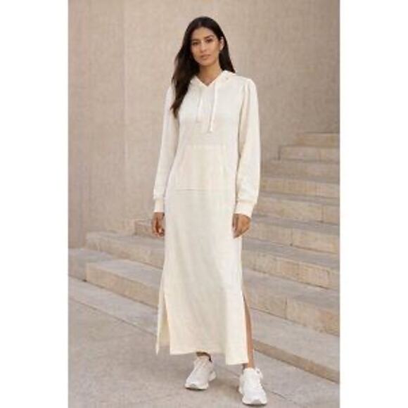 Z Supply Other - NEW Z Supply Cream Hooded Midi Sweatshirt Dress Modal Long‎ Sleeve Lounge Maxi